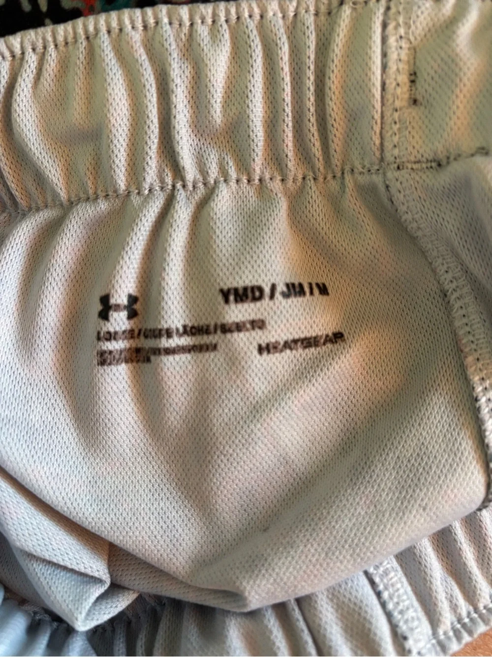 Under Armour Black Multi-Color Girls' Athletic Shorts with Coral Logo Waistband